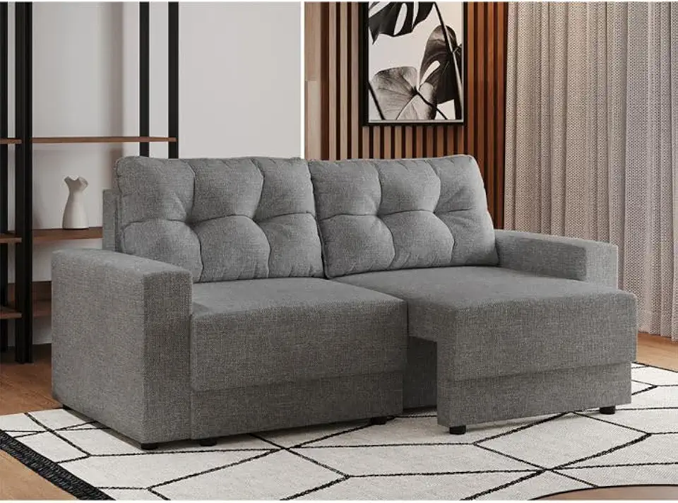 Sofá 2 Lugares Retrátil Lubeck Linho Grafite