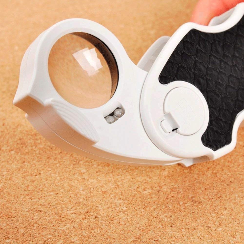 Lupa iluminada 10X, Mini Lupa, Lupa Plegable para joyería con luz Brillante, para Gemas, Joyas y Monedas.