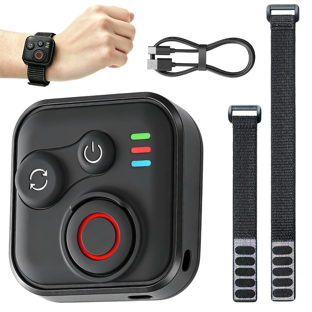 Bluetooth Telecomando per GoPro Hero 13/12/11 Insta360 X3/X4/X5/Ace Pro 2/Ace Pro/GO3S/GO3/IOS/Android,Telecomando Bluetooth con Cinturino da Polso e Cavo di Ricarica USB,Senza Fili Telecomando