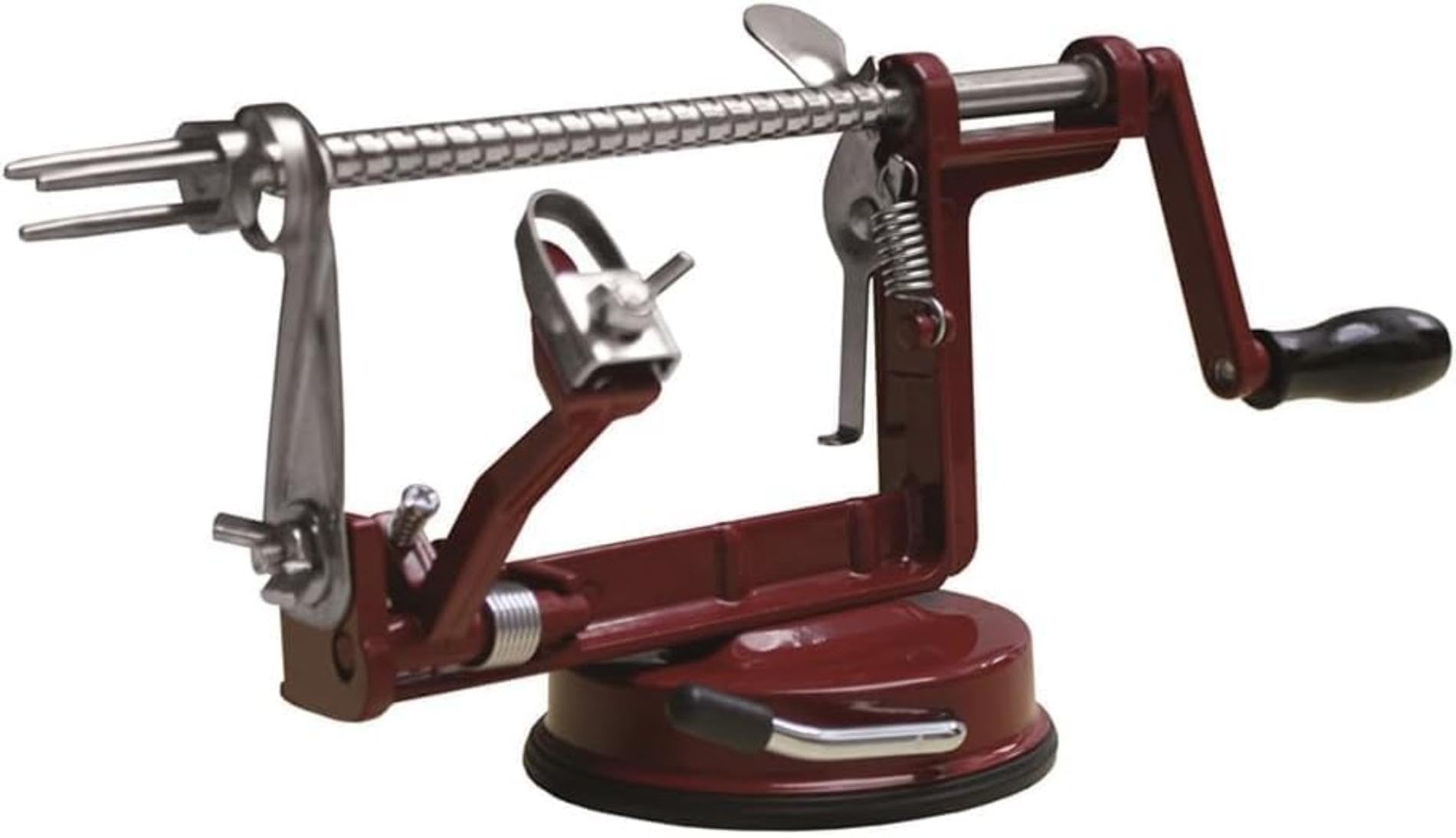 Éplucheur de pommes en métal Baumalu Rouge-Vin 25,5 x 15 x 11 cm avec ventouse
