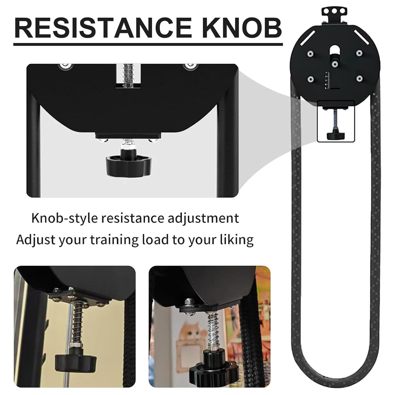 Entrenador de Cuerda Sin Fin MáQuina de Poleas para Gimnasio Cuerda de Cerrado MáQuina Poleas con Resistencia Ajustable Ejercicios Brazos y Espalda Equipo de Entrenamiento FíSico