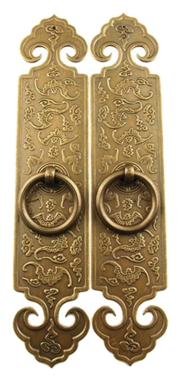 VOPLIVAT Vintage Brass Cabinet Drawer Pulls, Door Handle Pure Copper for Cabinet Wardrobe Installation Multicolor 20-25 Cm(Bronze,25 cm)