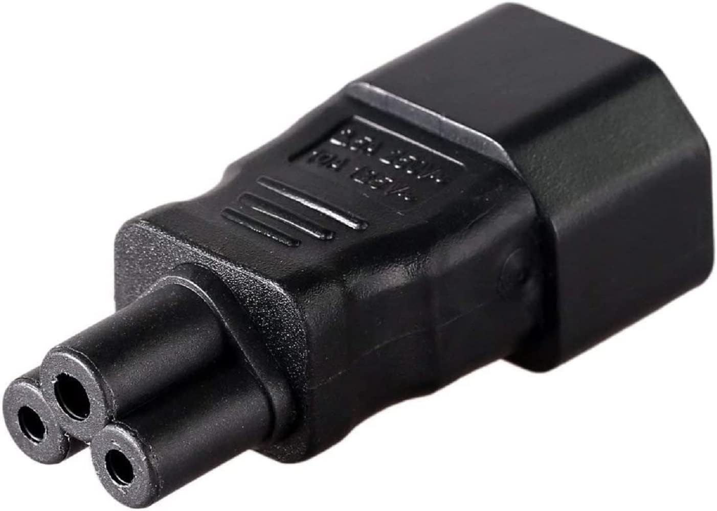 Toptekits C14 to C5 Power Converter, IEC320 C14 to C5 Electrical Adapter Travel Plug Adapter, IEC Adapter, 1-Pack