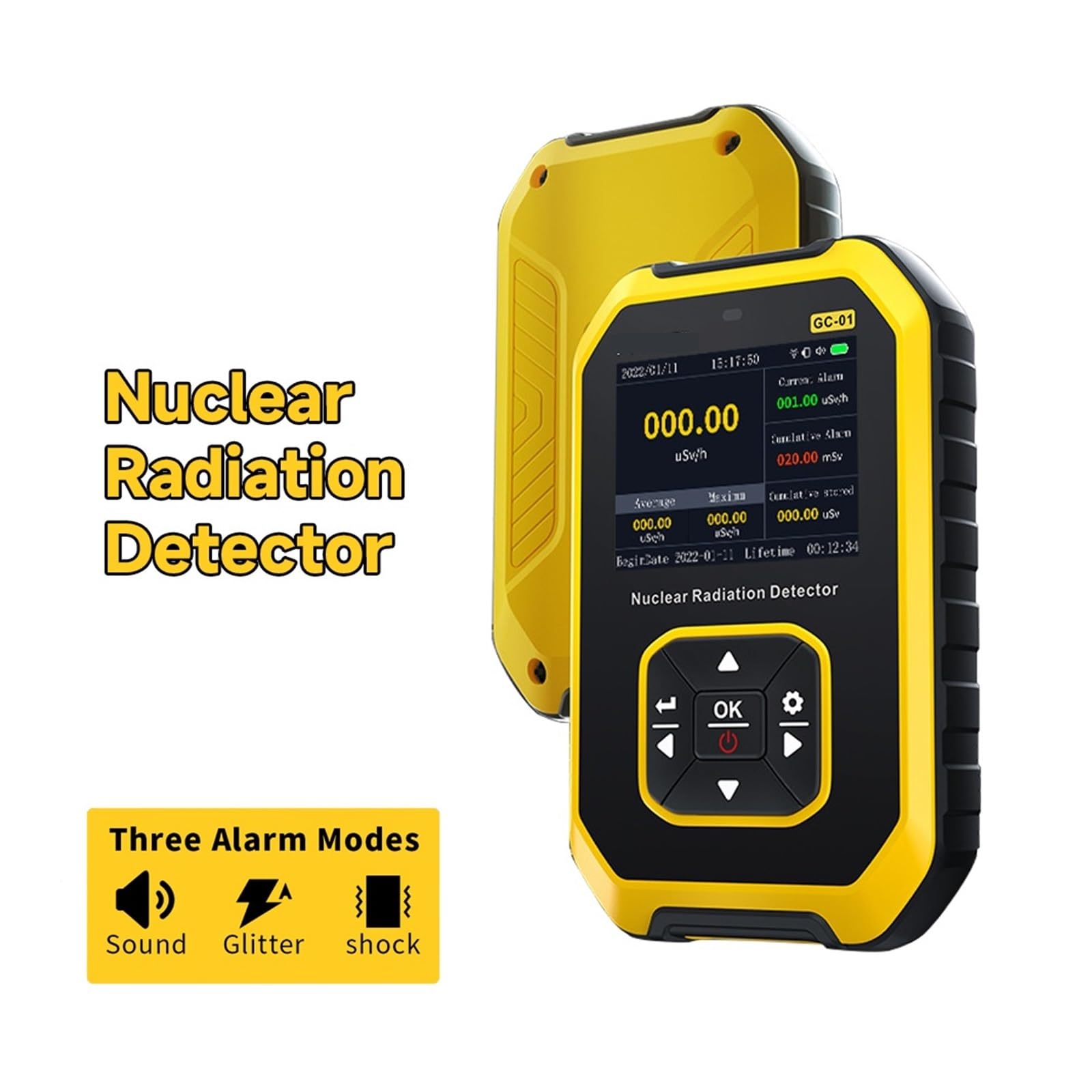 GC-01 Detektor promieniowania jądrowego Licznik Geigera GM Miernik EMF Tester promieniowania Promienie X Γ Β Monitorowanie w czasie rzeczywistym Dozymetr promieniowania do domu, biura, na zewnątrz