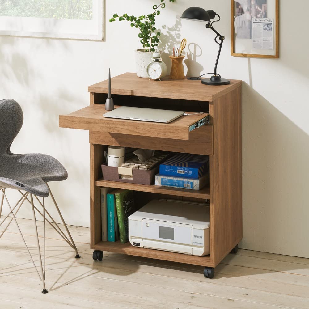 ディノス キャスター付きコンパクトデスク ライトブラウン ロータイプ