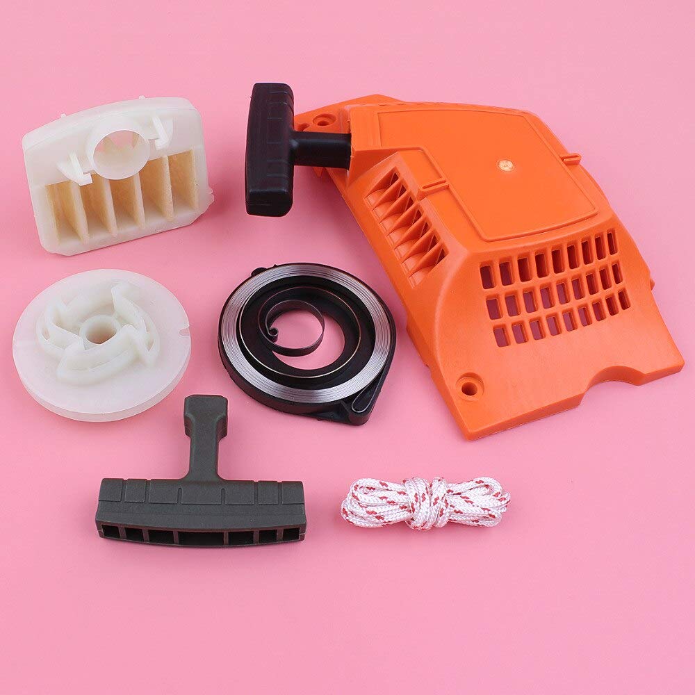 Kit de cuerda de filtro de aire de agarre de resorte de polea de arranque de retroceso compatible con motosierra Husqvarna 340 345 350 351 353 346XP 537104702 (Color : China)