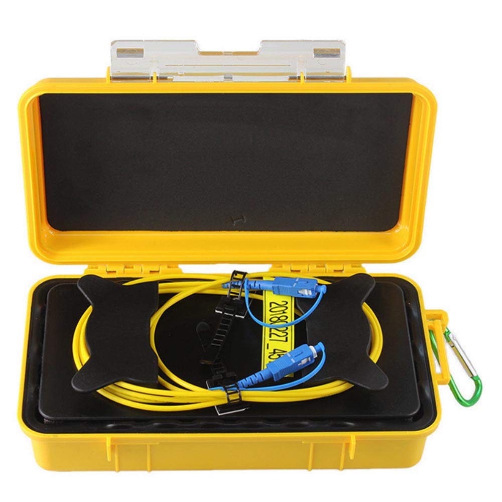 Fiber Optic OTDR Launch Cable Box G652D Single Mode 9/125 with Low Loss SC/UPC-SC/UPC Connector Dead Zone Eliminator Fiber Box (1000M)