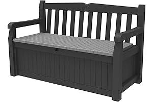 Keter Solana 70 Gallon Storage Bench: Stylish Patio Seating with Ample Storage