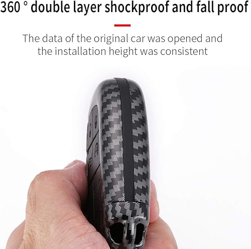 Miniatura 5 de Funda de fibra de carbono negra + botón de silicona inteligente con 5 botones para llavero para Jeep Grand Cherokee Dodge Challenger Charger Dart