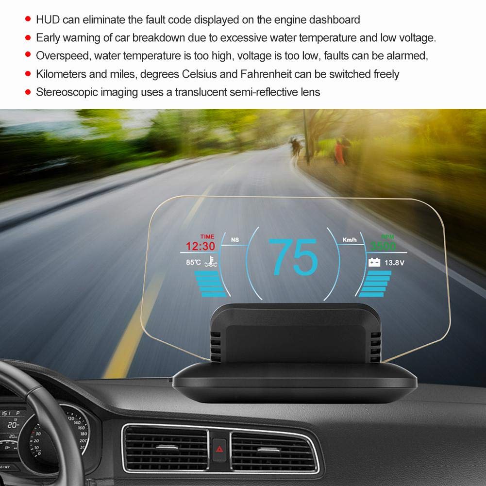 C1 OBD2 + GPS LED OBD Coche HUD Pantalla Cabeza Alta indicador de Velocidad proyector Herramienta de diagnóstico Pantalla Cabeza Alta Pantalla