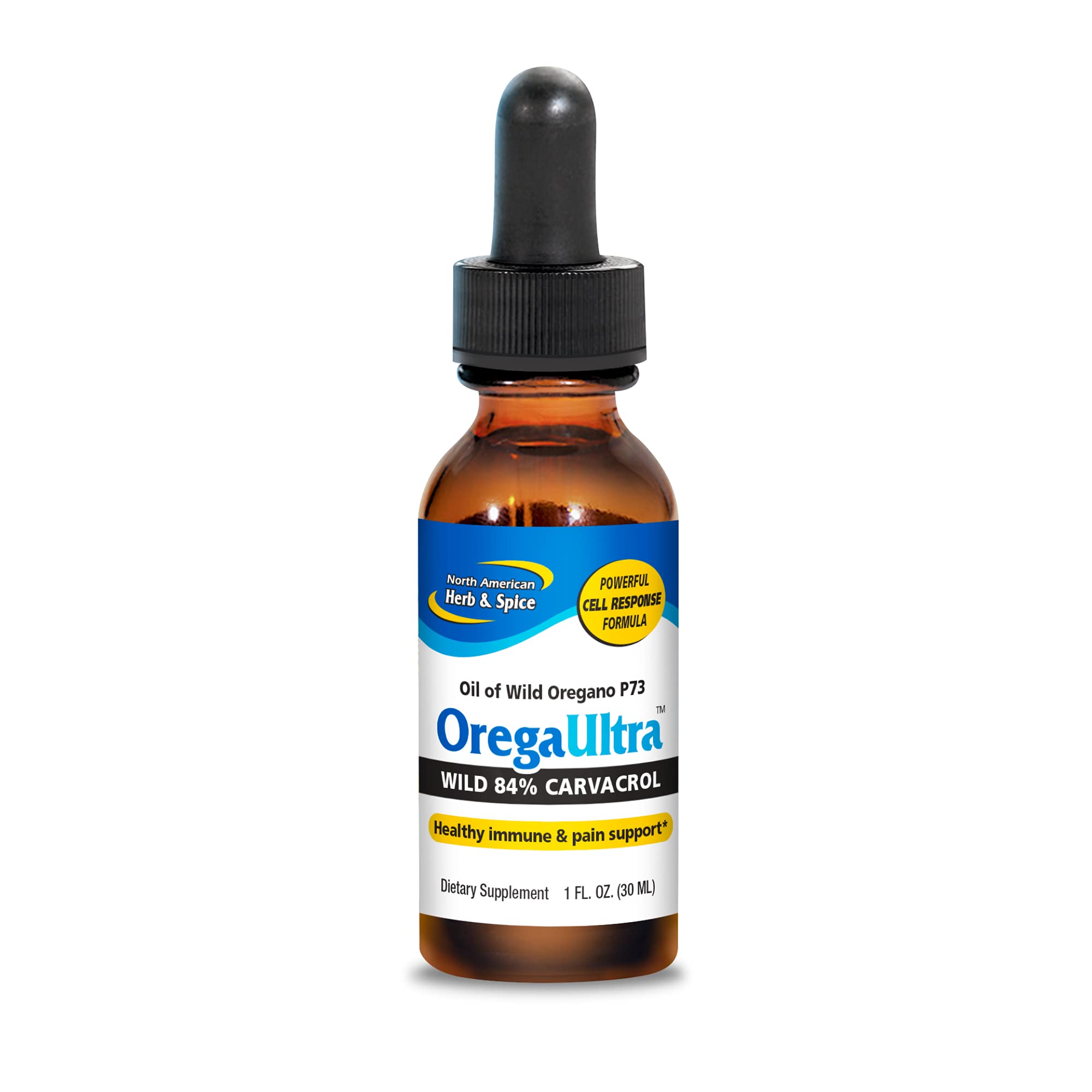 NORTH AMERICAN HERB & SPICE OregaUltra - 1 fl. oz. - Wild Oregano P73 Oil - Healthy Immune & Pain Support, Skin Health - Powerful Cell Response Formula - Non-GMO - 432 Servings