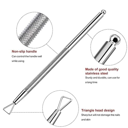Miniatura 6 de Kit de decoración de bricolaje de acero inoxidable Nail Art UV Gel removedor de esmalte de varilla empujador limpiador herramienta de manicura 1