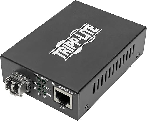 Tripp Lite Multimode-Glasfaser auf RJ45-Ethernet, PoE+ 48 VDC, 10/100/1000 Mbps,