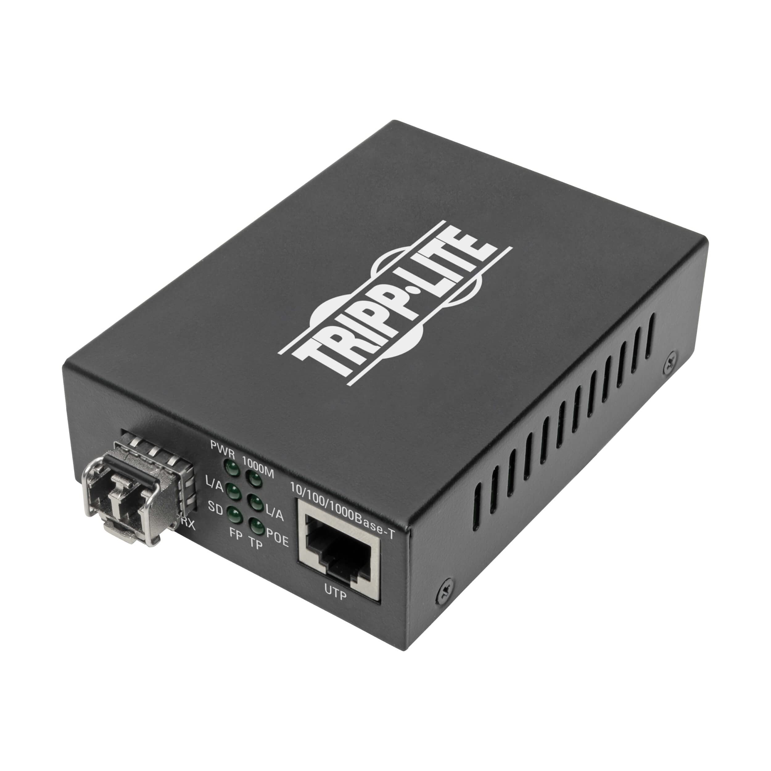 Tripp Lite Multimode Fiber Optic to RJ45 Ethernet, PoE+ 48 VDC, 10/100/1000 Mbps, LC Connectors, 850nm, International Power Cables, Extends up to 550 M / 1800 ft, 2-Year Warranty (N785-INT-PLCMM1)-image-18
