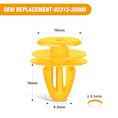 Vista 2 de GOOACC 50Pcs 9.5mm Hole Door Trim Panel Retainer Clips Compatible with Hyundai 82315-38000 Accent Azera Elantra Equus Santa Fe Sonata Tucson 100