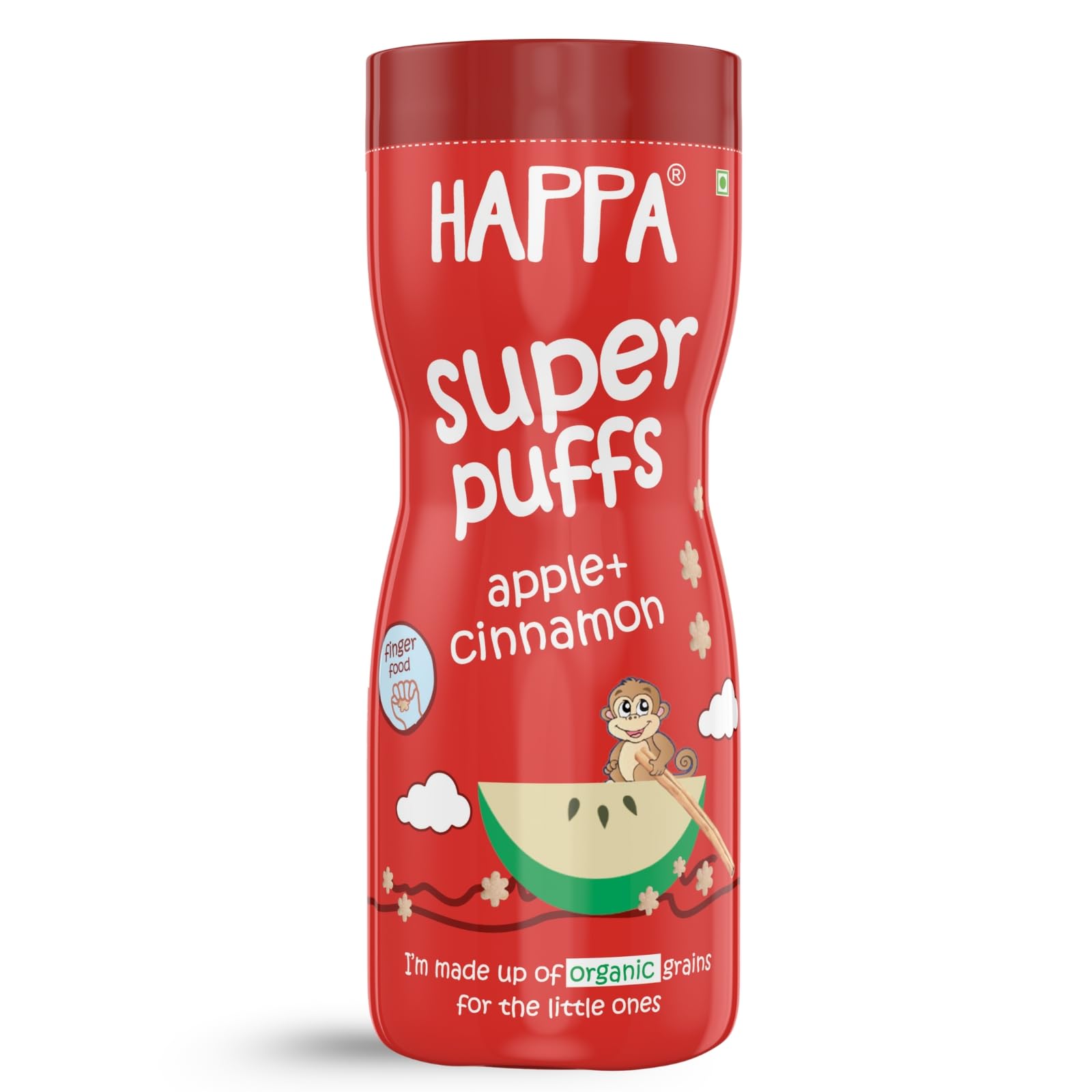 Happa Organic Multigrain Apple & Cinnamon Melts Super Puffs (Healthy Organic Snack for Little One, 8 months+) Pack of 1-image-48