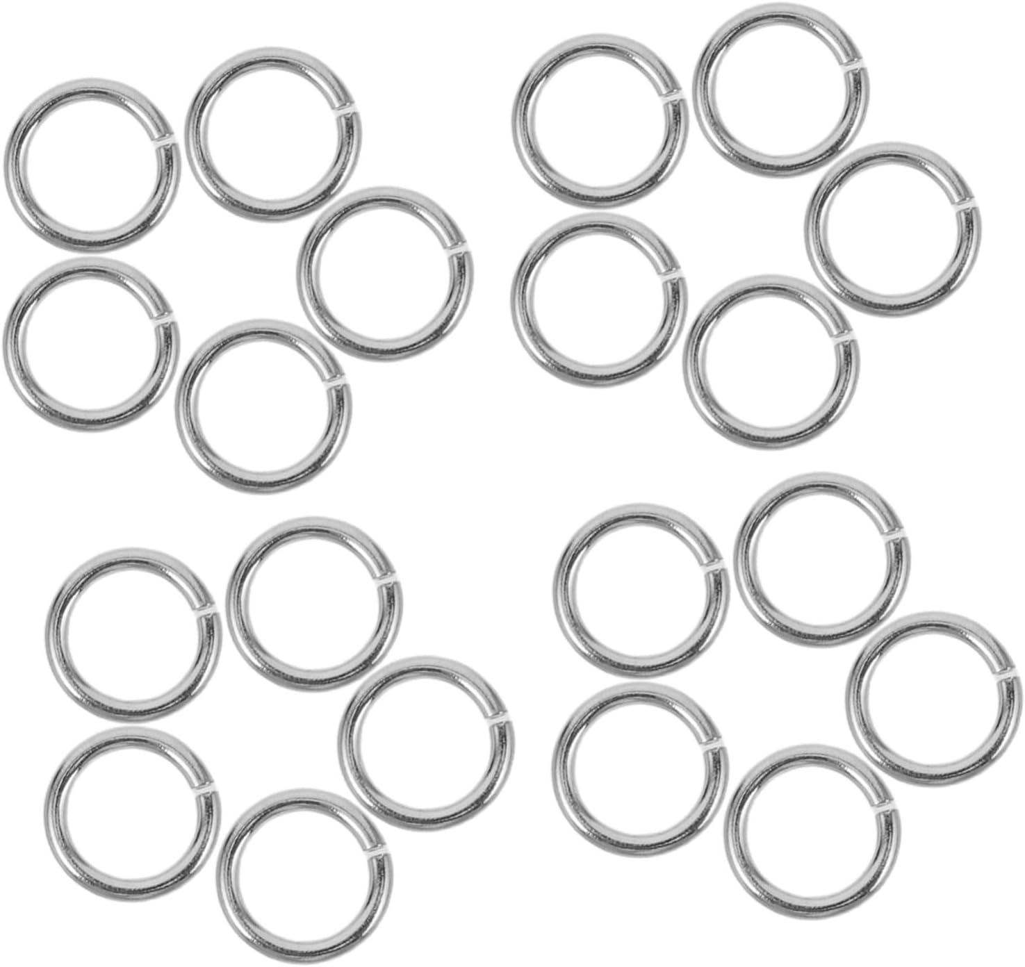 Silver Split Ring Jump Rings 20pcs Round Connectors for Bracelet