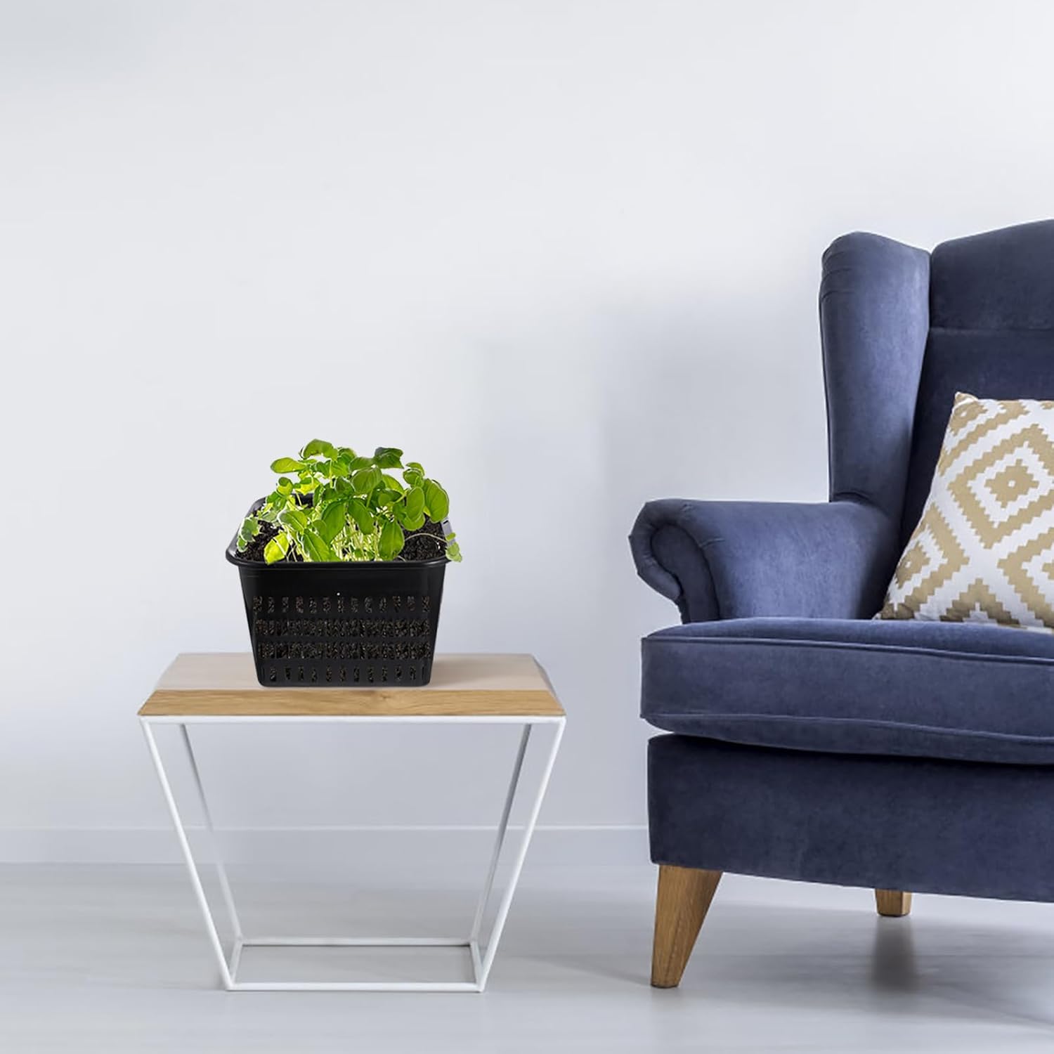 Cabilock 5-Pack Octagon Orchid Pots 7.07 Inch Root Control Planters with Drainage Holes Thick Breathable Plastic for Indoor Outdoor Gardening