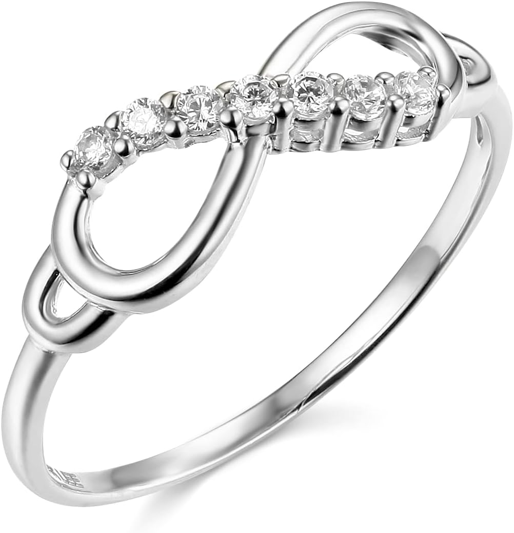 The World Jewelry Center 14k Yellow OR White Gold SOLID Infinity Ring