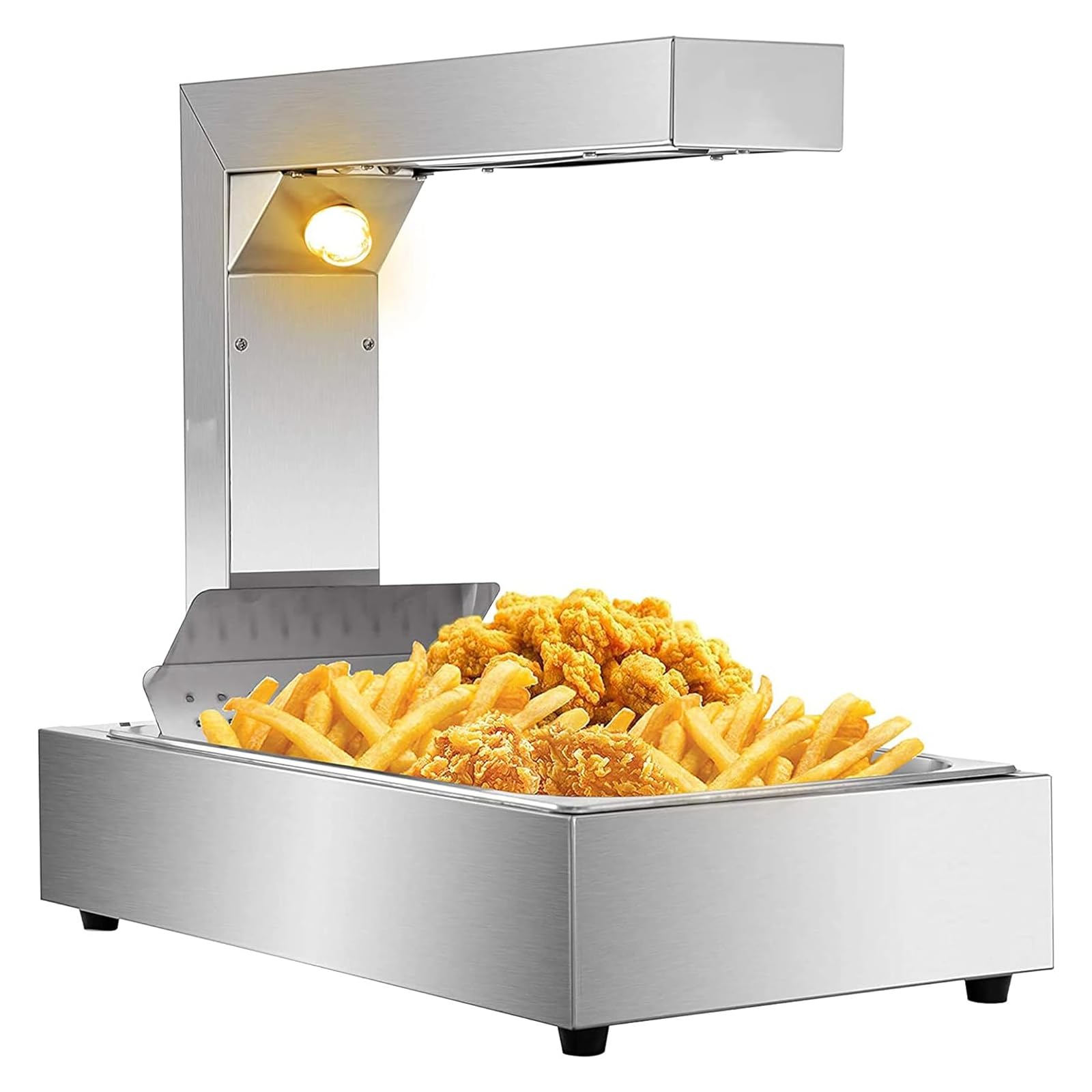 Lampe chauffante alimentaire inox pour maintenir au chaud les plats en cuisine et cafétéria