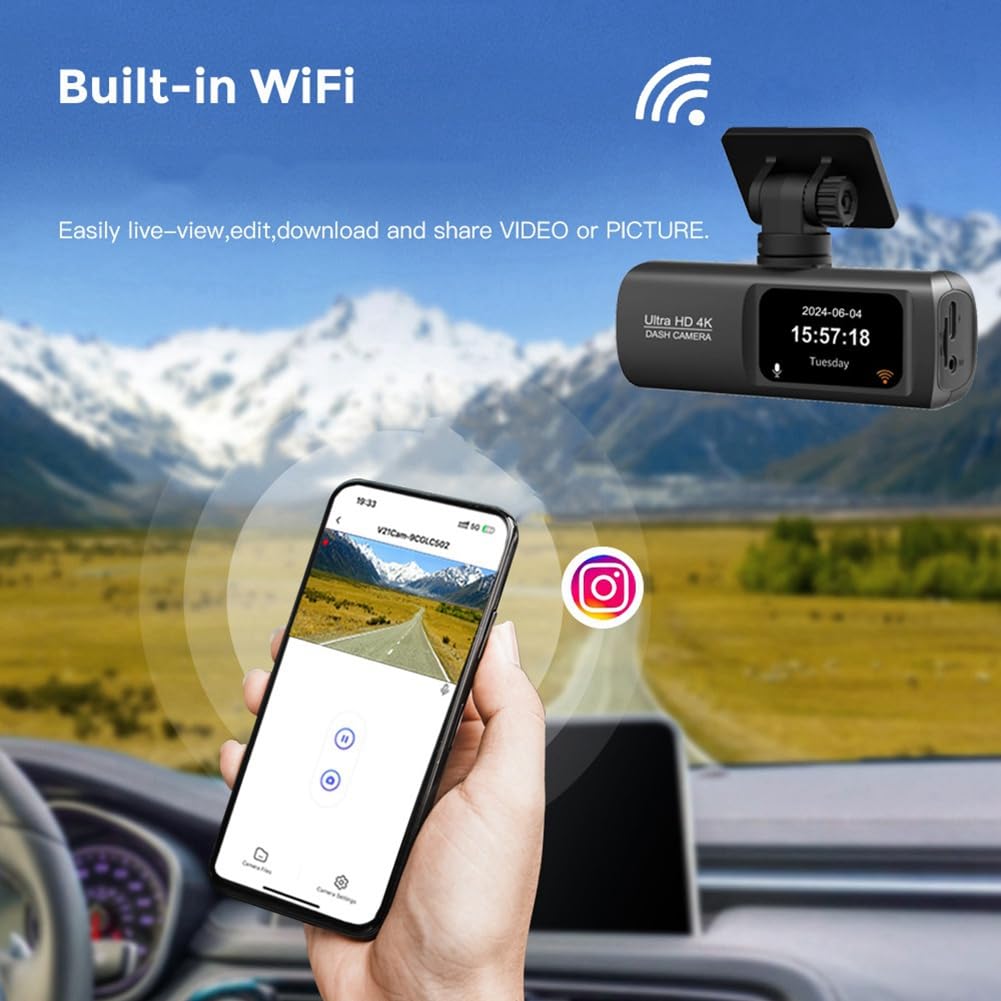 V22 Enregistreur de conduite HD 4K et arrière double enregistrement téléphone mobile interconnexion piste de conduite enregistreur de véhicule B