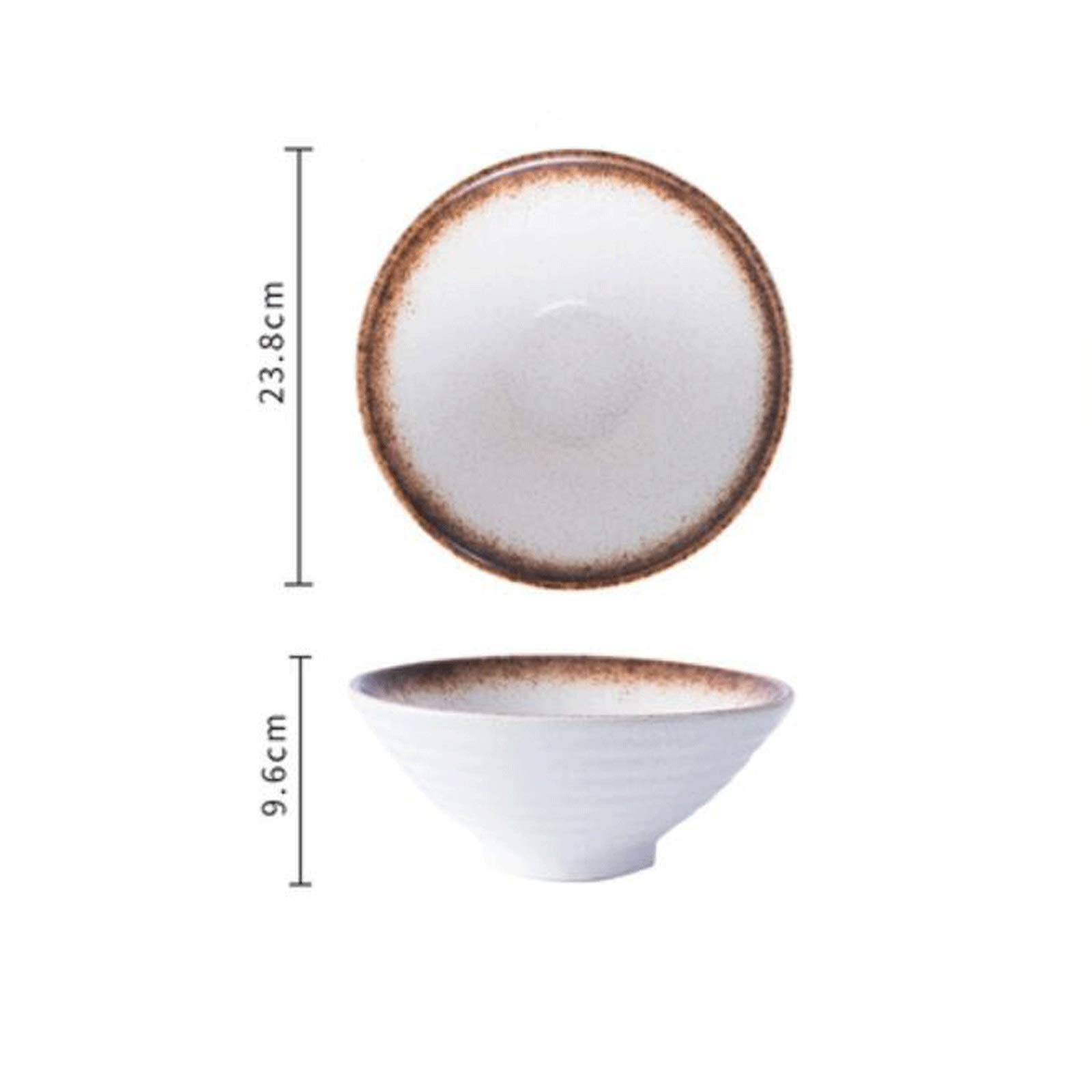 Teller- und Schüssel-Sets, Keramik-Reisschüssel für den Haushalt, 23,8 x 9,6 cm, Suppenschüssel mit großem Fassungsvermögen, Ramen-Schüssel, Restaurantgeschirr, Nudel-Re