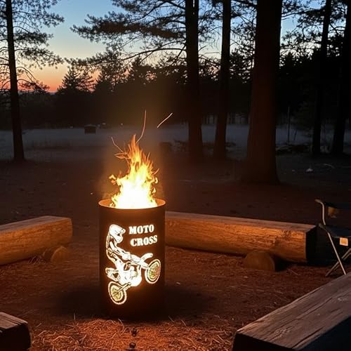 Cesto de fuego con diseño de Moto Cross