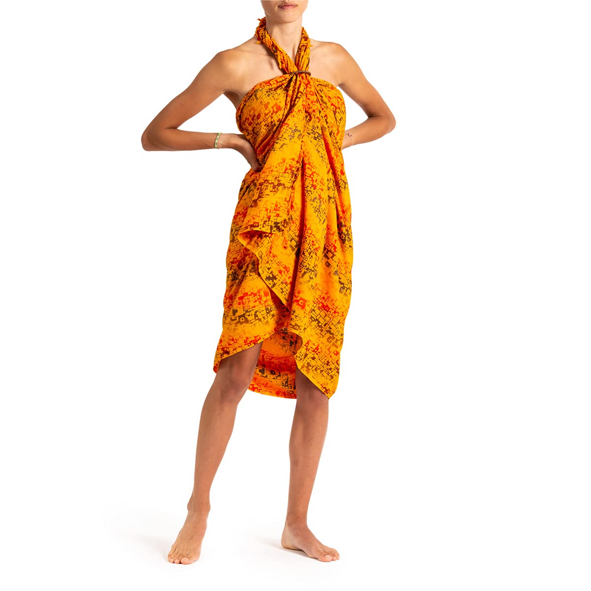PANASIAM Sarong B302 orange square, L