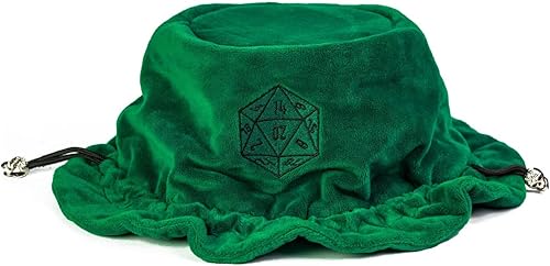 Miniatura 5 de KSNDie Bolsas grandes para dados D&D con bolsillos, bolsa de almacenamiento verde con logotipo D20 para dados de juego DND RPG MTG (con dados DND