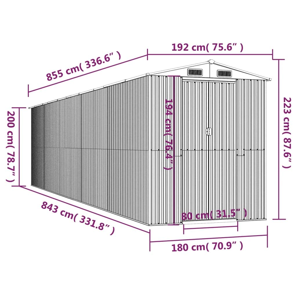 Générique Abri de Jardin Marron Clair 192x855x223 cm Acier galvanisé,Maison & Jardin,Pelouses & Jardins,Vie en extérieur,Structures extérieures,Cabanes & abris de Jardin,3147479