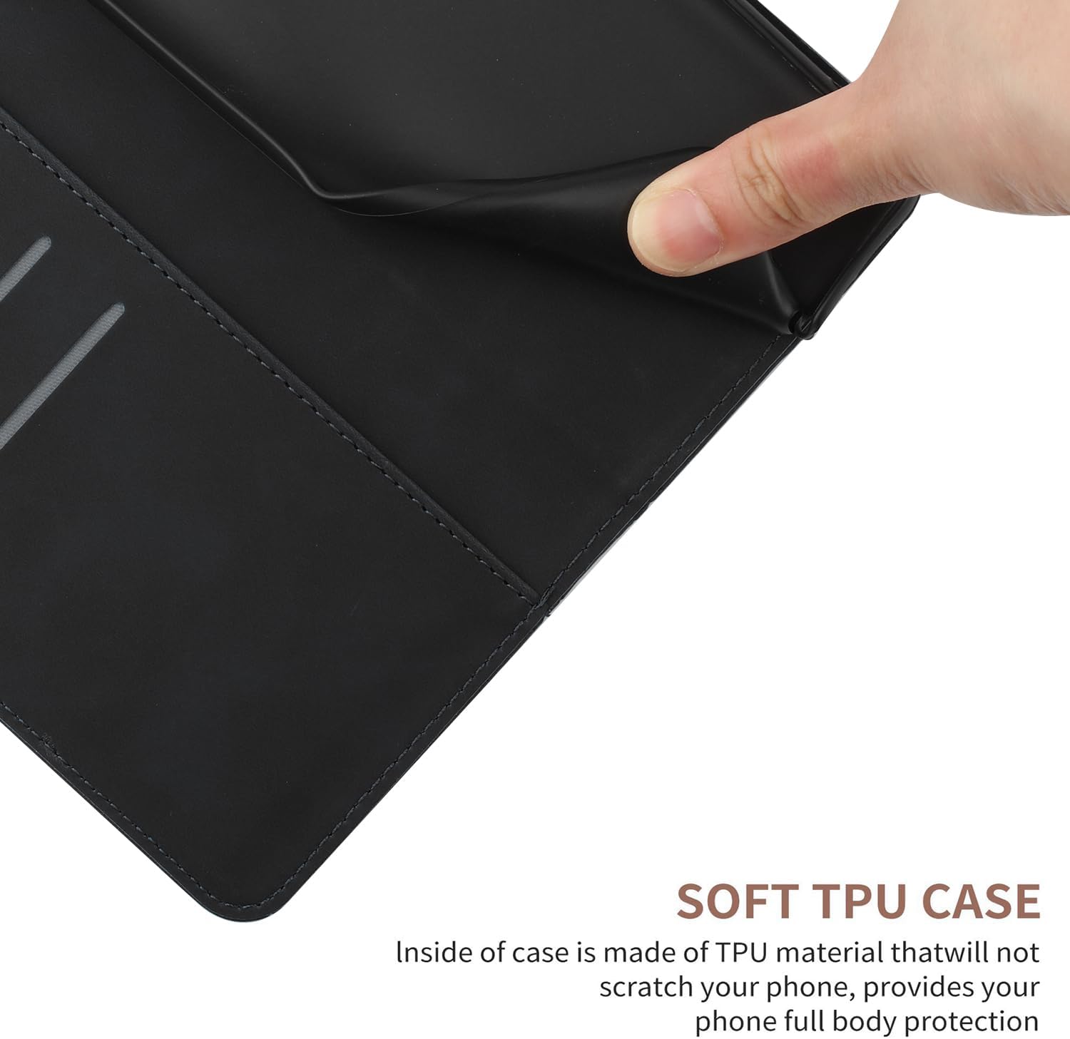 Compatible with Sony Xperia 1 IV 5G Case,Compatible with Sony Xperia 1 IV 5G Kickstand Flip Card Slot Magnetic Closure Phone Cover Black