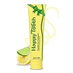 Happy Tooth Hydroxyapatite Toothpaste, Fluoride Free, Natural Whitening for Kids, Toddlers and Adults, SLS Free, Enamel Safe, Dentist Formulated with Clean Ingredients, Lemon Twist Flavor, 3.4 oz