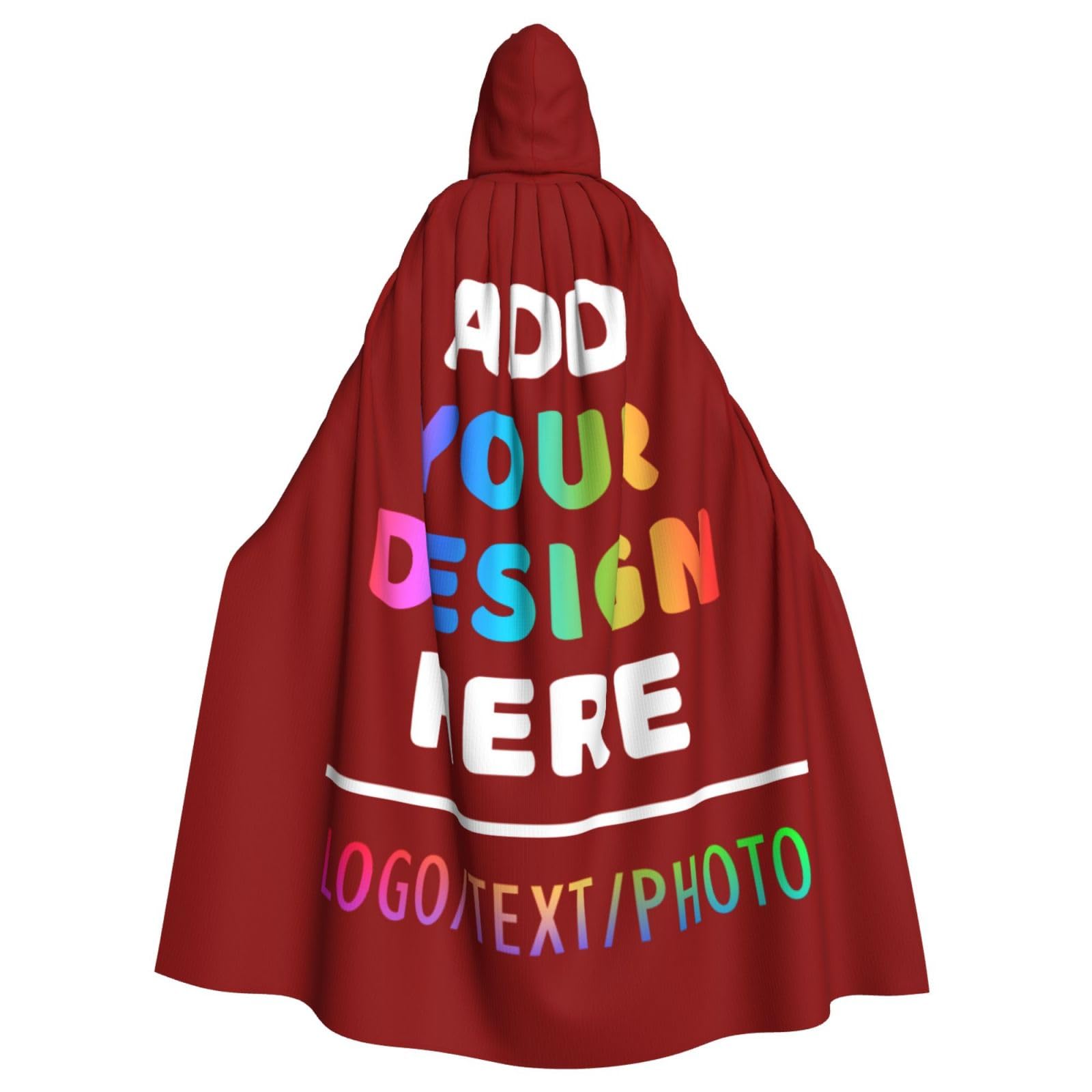 Custom Cape Personalised Black Cloak Add Your Text Logo Photo Custom Halloween Costumes Adult Cape With Hood Add Image Personalised Funny Gifts for Him Her Couple Friend, Masquerade Wedding Party โ image 1
