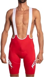 XYLRSMH Culotte Ciclismo Hombre Pantalones Cortos de Ciclismo de con Tirantes Rojos y Blancos y Gruesos de Verano Transpirables con Acolchado de Gel 20D for Ciclismo Masculino Ciclismo(Color1,S)