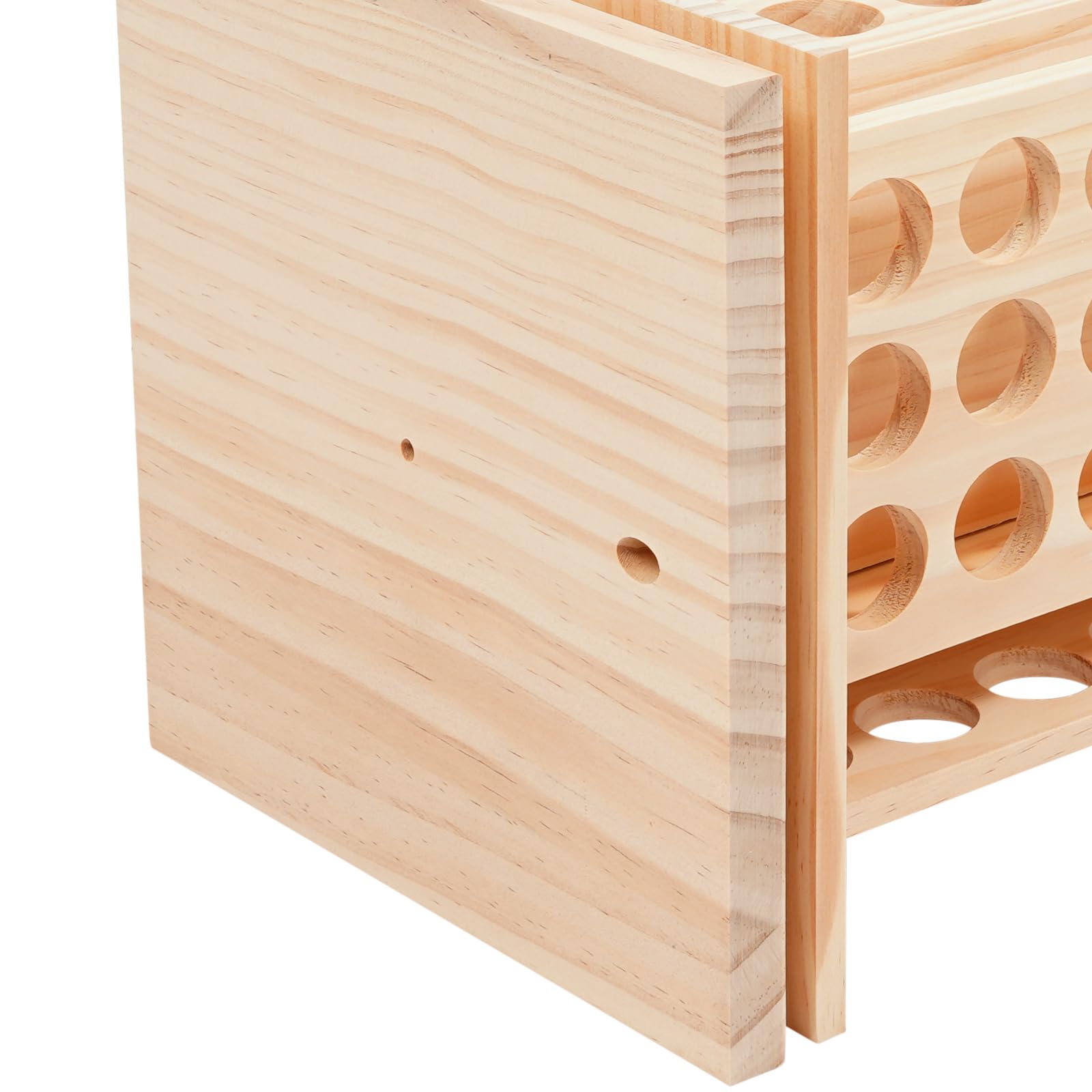 Drehbarer Ätherisches Öl Display Ständer, Aufbewahrungsbox aus Holz mit 125 Löcher 4 Seiten, Nagellack Organizer Aromatherapie Öle Gestell Halter Anzeige für Trägeröl, Duftöle, Parfüm