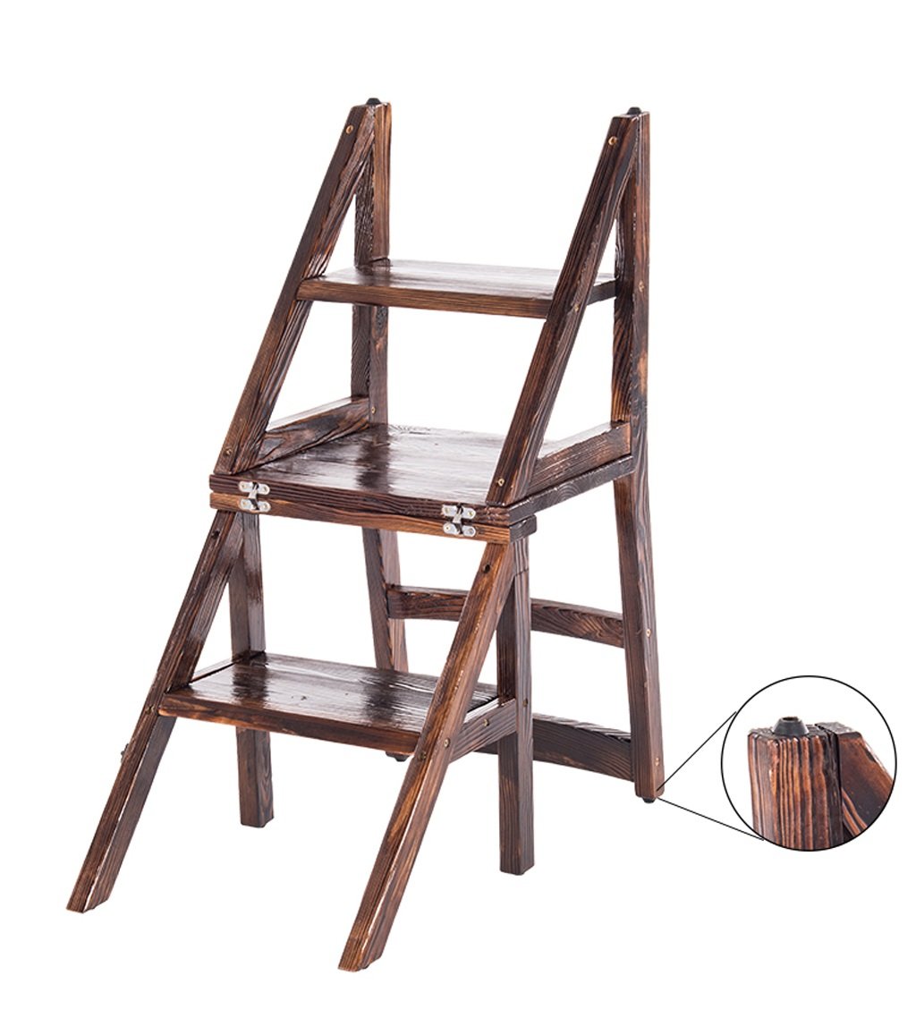 Library Chair DASHADAO Step Stool Solid Wood Folding Ladder Chair Silla ...