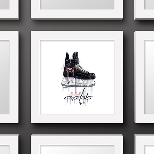 Vista 2 de Trends International Gallery Pops NHL Washington Capitals - Póster de pared de patín de goteo, 12.00 x 12.00 pulgadas, versión de marco blanco