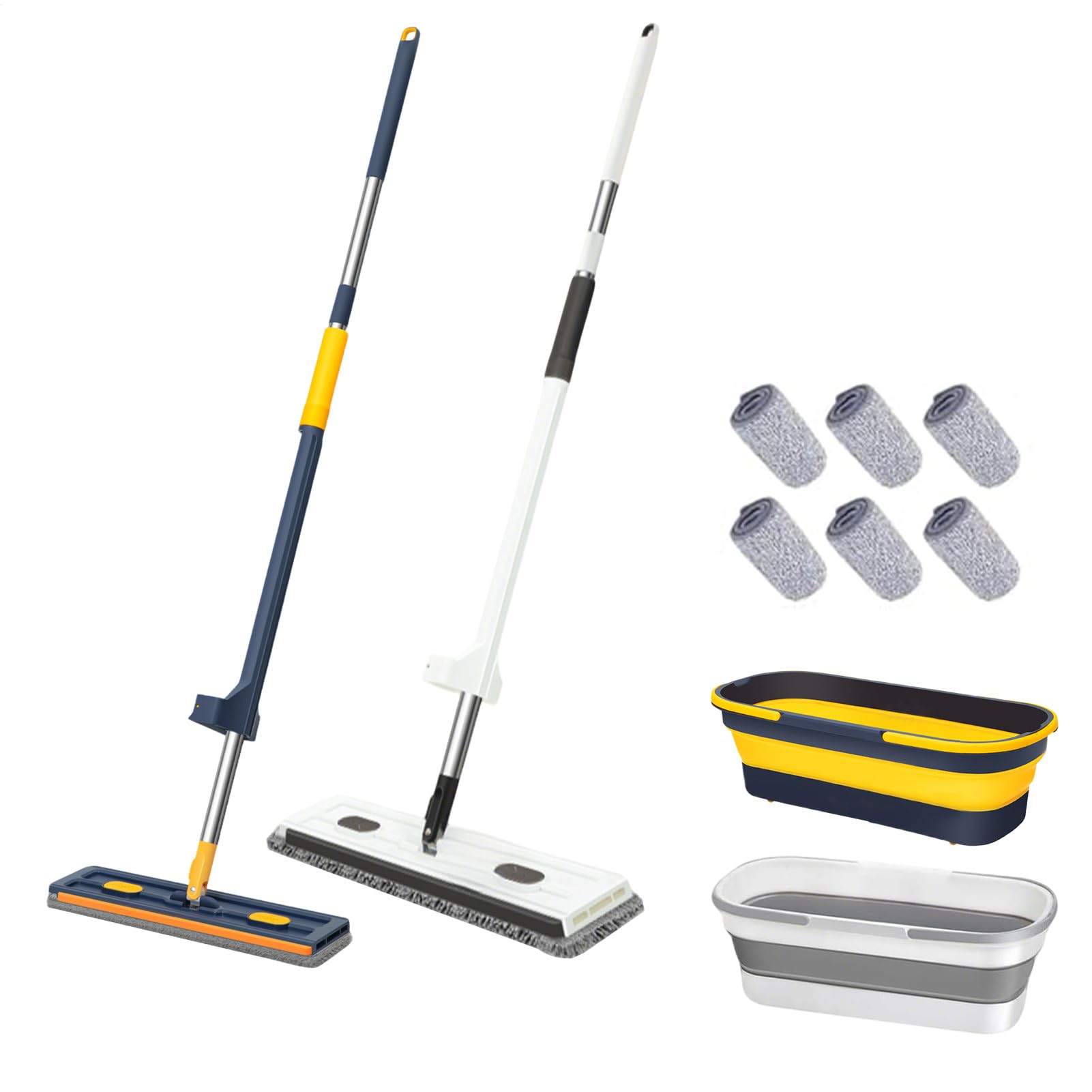 Flachmopp - Boden Dirt Remover Tool | Reinigungstrucber | Haushaltsreiniger | Flachschmopp mit Griff für Hartholz, Fliesen, Teppich, Bad, Garage, Wohnung, Schlafsaal, h