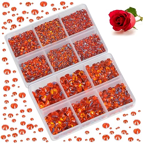 Image of Bymitel Hotfix Crystal Rhinestones Round Gems for Crafts,Mixed 6 Sizes with Wax Pencil Kit, Hyacinth 1.6-6.3mm SS4-SS30 /8000pcs