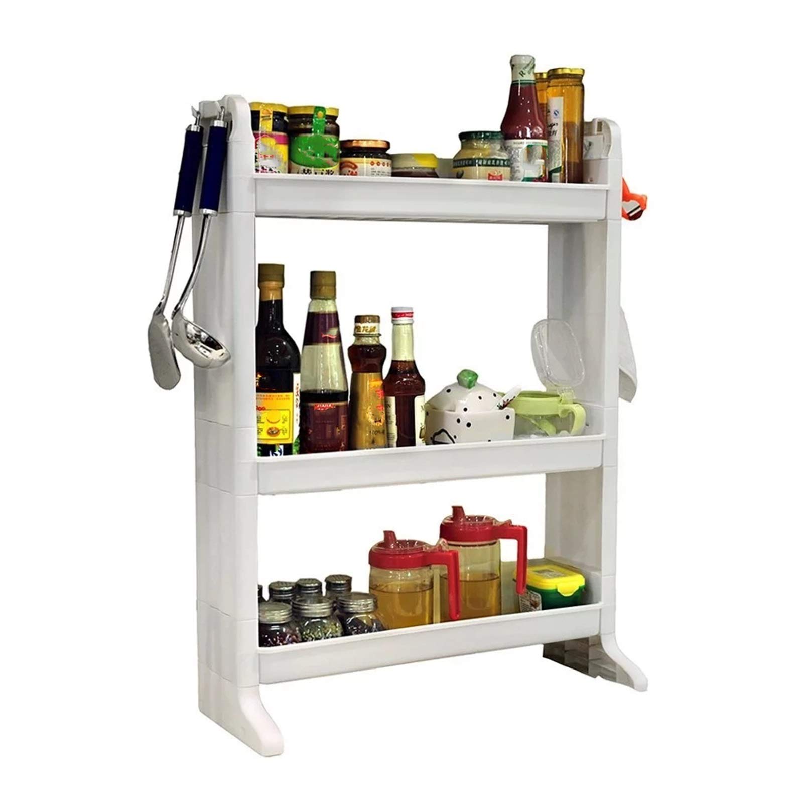 DUMRALBQE Kitchen Condiment Holder Free Standing Utensils Holder Spice Rack Storage Condiment Kitchen for Families and Restaurants