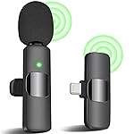 IIQ Wireless Lavalier Microphone for iPhone, Mini Professional Wireless Lavalier Microphone, Wireless Clip Mic, Tiny Lapel Microphone for iPad, Laptop, for Video Recording, Facebook, Tiktok,YouTube