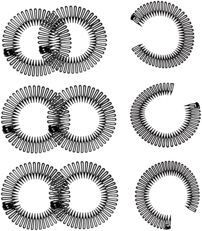 MXXiiv 9 Pieces Full Circular Stretch Combs Elastic Plastic Circle Comb Black Comb Headband Circle Headband for Women Girls Hair Accessories