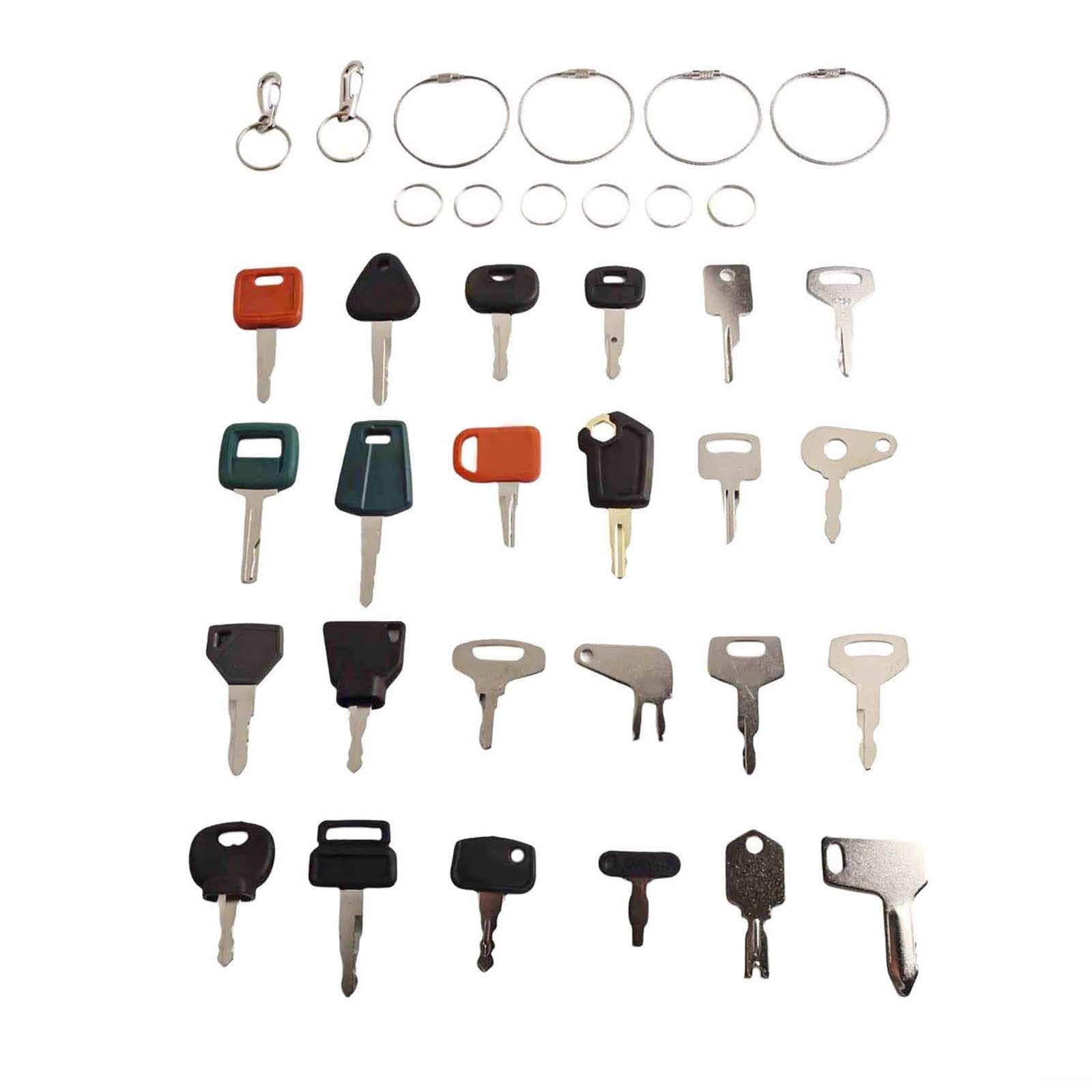 36-Piece Heavy-Duty Construction Equipment Ignition Key Set for JLG, CAT, For JCB, For Kubota, Hyster, For Bobcat, For Takeuchi & Generators – Dur