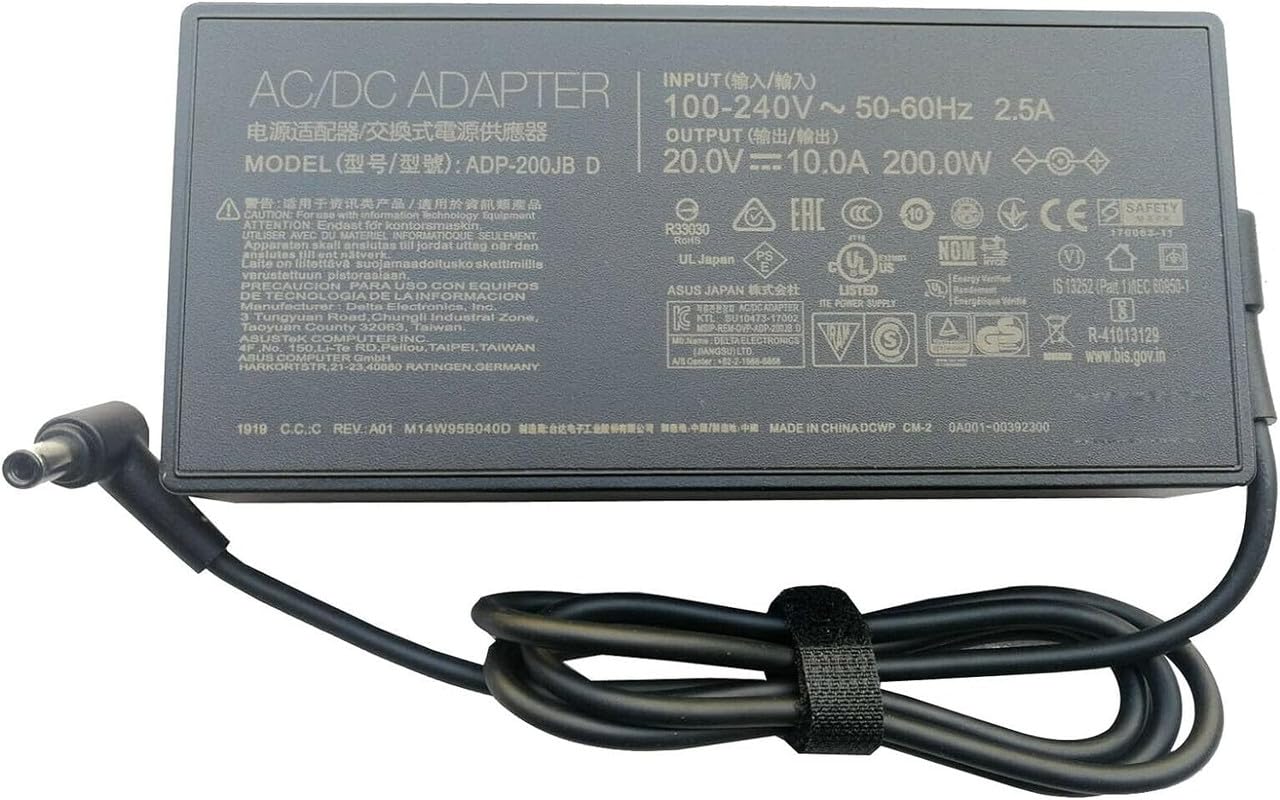 GENERIC 200W Laptop Charge Power Compatible with Asus ROG Zephyrus G15 GA503QM Laptop Charge Power Corde