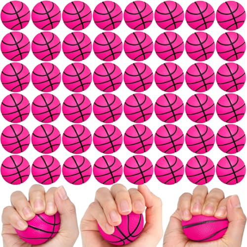 Sumind 100 Pcs Mini Basketball Ball Bulk, 1.6", Pink