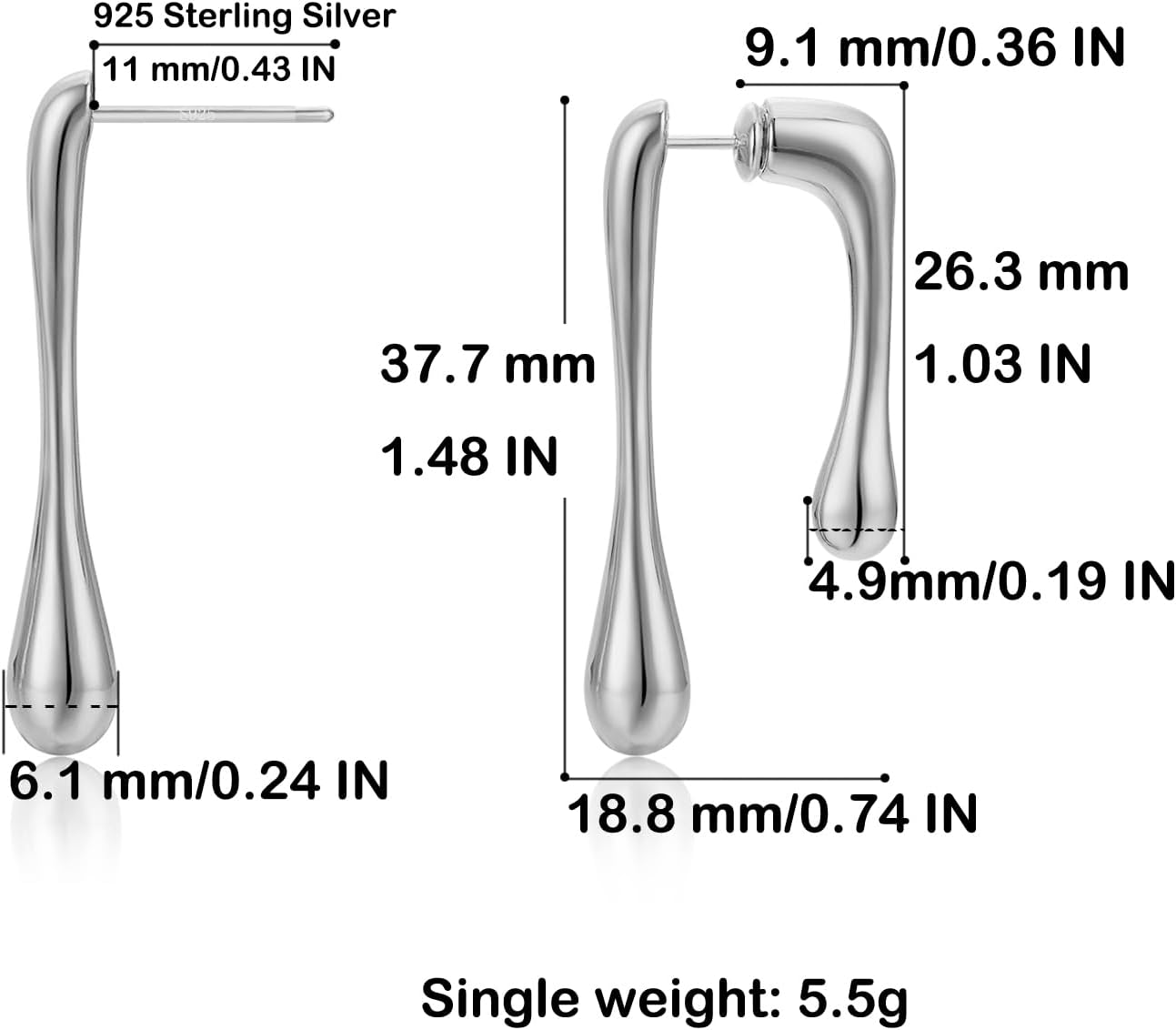 14K Gold Plated Earrings for Women Girls Dainty Pendant Earrings with 925 Sterling Silver Post Jewelry Gifts - Image 2