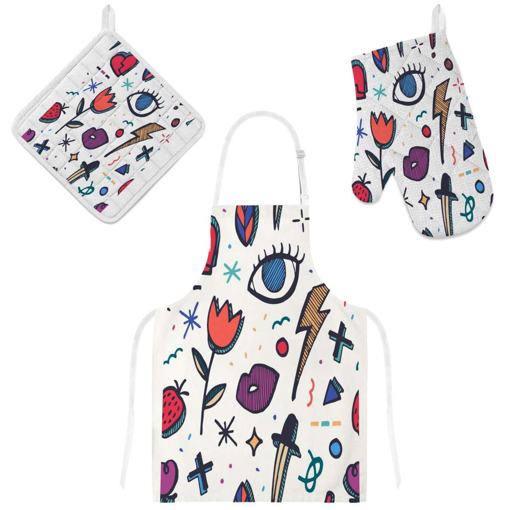 Tablier de cuisine à poches floral pour cuisiner au quotidien