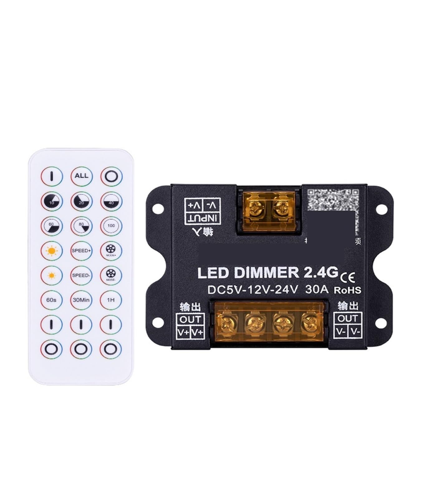 Módulo de tira de luz de 12V/24V con regulador de intensidad de 2,4 G