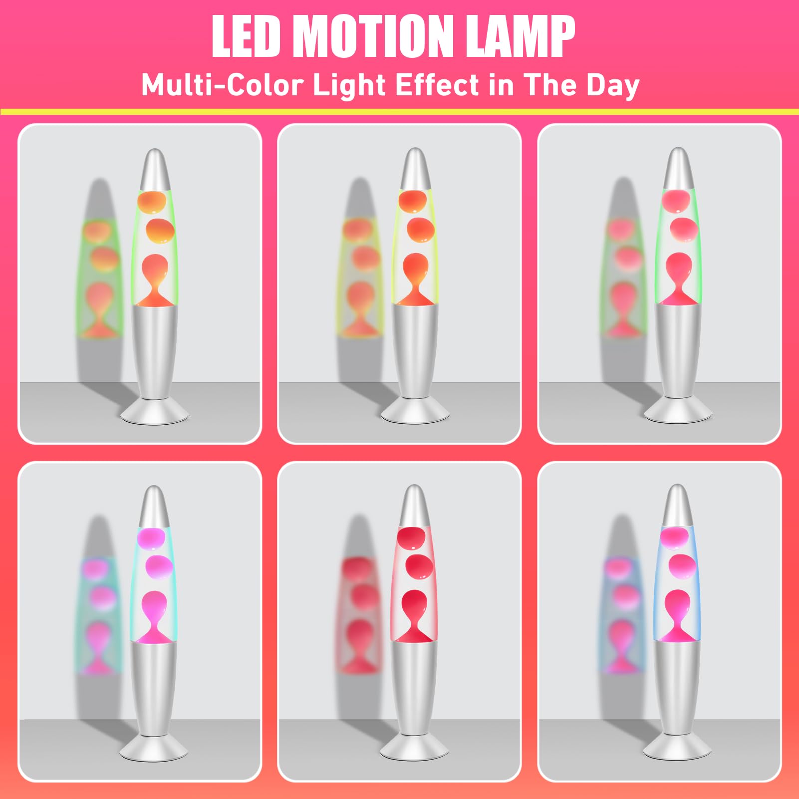 Dalavalampa Lampe LED rose à mouvement liquide : veilleuse à changement de couleur pour enfants et adultes, petites lampes de table de 33 cm pour décoration de maison, chambre à coucher, lumières de