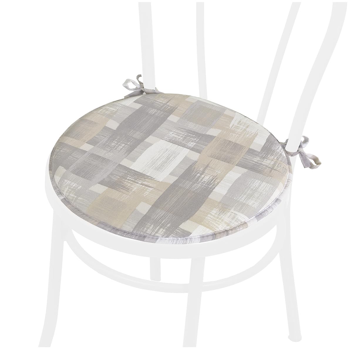 emmevi Set 4 Cuscini Sedia Rotondi Cotone Con Lacci Lavabili Morbidi Coprisedia Tondi Shabby Chic Moderni